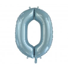 34inch Decrotex Foil Balloon Number Light Blue #0 Pack 1