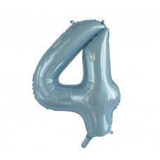 34inch Decrotex Foil Balloon Numeral Light Blue #4 Shaped P1