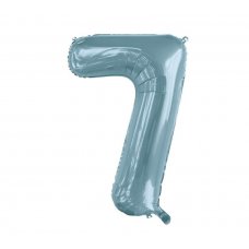 34inch Decrotex Foil Balloon Numeral Light Blue #7 Shaped P1