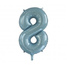 34inch Decrotex Foil Balloon Number Light Blue #8 Pack 1