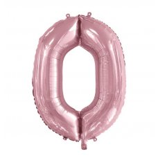 34inch Decrotex Foil Balloon Number Light Pink #0 Pack 1