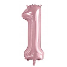34inch Decrotex Foil Balloon Numeral Light Pink #1 Shaped P1