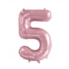 34inch Decrotex Foil Balloon Numeral Light Pink #5 Shaped P1
