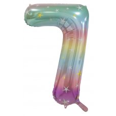 34inch Decrotex Foil Balloon Num Pastel Rainbow #7 Shaped P1