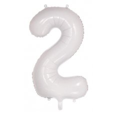 34inch Decrotex Foil Balloon Number White #2 Pack 1