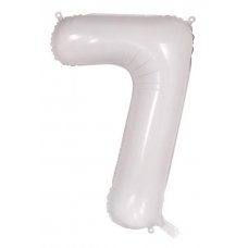 34inch Decrotex Foil Balloon Number White #7 Pack 1
