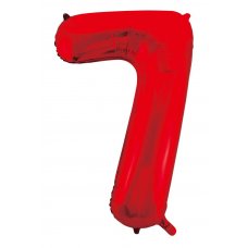 34inch Decrotex Foil Balloon Number Red #7 Pack 1