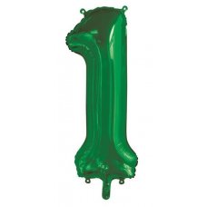 34inch Decrotex Foil Balloon Number Green #1 Pack 1