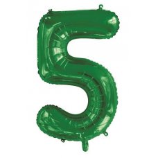 34inch Decrotex Foil Balloon Number Green #5 Pack 1