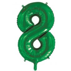 34inch Decrotex Foil Balloon Number Green #8 Pack 1