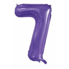 34inch Decrotex Foil Balloon Number Purple #7 Pack 1