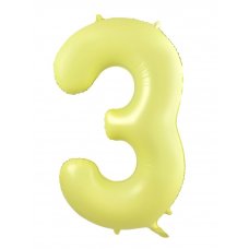 34inch Decrotex Foil Balloon Matt Pastel Yellow #3 Pack 1