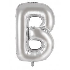 34inch Decrotex Foil Balloon Alphabet Silver #B Shaped P1