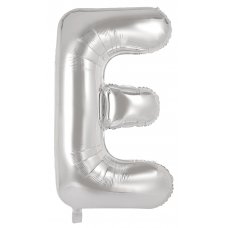 34inch Decrotex Foil Balloon Alphabet Silver #E Shaped P1