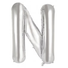 34inch Decrotex Foil Balloon Alphabet Silver #N Shaped P1