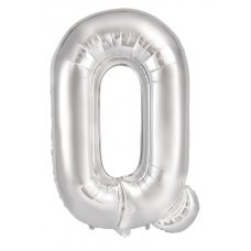 34inch Decrotex Foil Balloon Alphabet Silver #Q Shaped P1