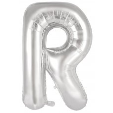 34inch Decrotex Foil Balloon Alphabet Silver #R Shaped P1