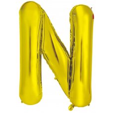 34inch Decrotex Foil Balloon Alphabet Gold #N Shaped P1