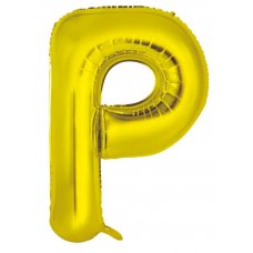 34inch Decrotex Foil Balloon Alphabet Gold #P Shaped P1