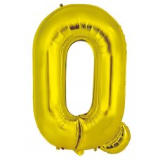 34inch Decrotex Foil Balloon Alphabet Gold #Q Shaped P1