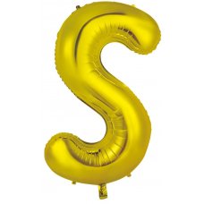 34inch Decrotex Foil Balloon Alphabet Gold #S Shaped P1