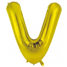 34inch Decrotex Foil Balloon Alphabet Gold #V Shaped P1