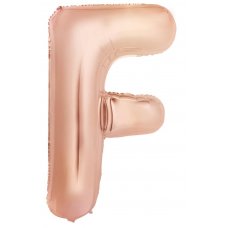 34inch Decrotex Foil Balloon Alphabet Rose Gold #F Shaped P1