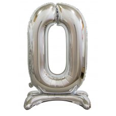 30inch Decrotex Standing Foil Balloon Silver #0 Pack 1