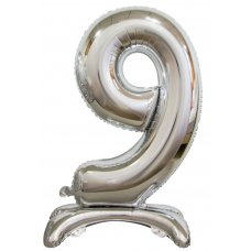 30inch Decrotex Standing Foil Balloon Silver #9 Pack 1