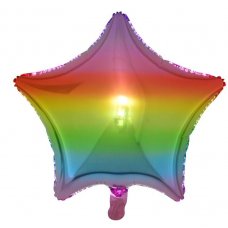 18 Inch Decrotex Foil Star Rainbow P1 x 5