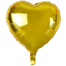 18 Inch Decrotex Foil Heart Gold P1 x 5