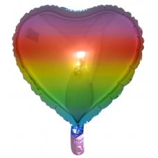 18 Inch Decrotex Foil Heart Rainbow P1 x 5