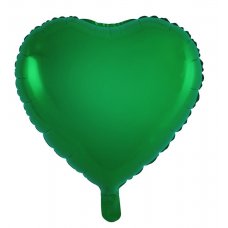 18 Inch Decrotex Foil Heart Green P1 x 5