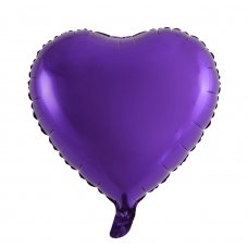 18 Inch Decrotex Foil Heart Purple P1 x 5