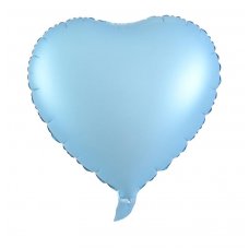 18 Inch Decrotex Foil Heart Matt Pastel Blue P1 x 5