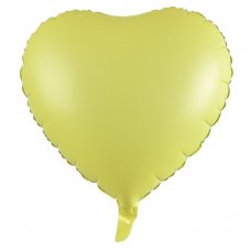 18 Inch Decrotex Foil Heart Matt Pastel Yellow P1 x 5