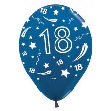 18 Metallic Blue (540) Sempertex Balloons 30cm Bag50