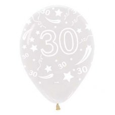 30 Crystal Clear (390) Sempertex Balloons 30cm Bag50
