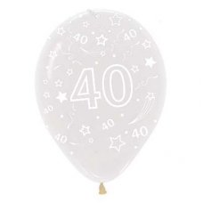 40 Crystal Clear (390) Sempertex Balloons 30cm Bag50