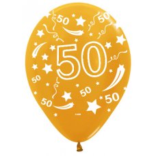 50 Metallic Gold (569) Sempertex Balloons 30cm Bag50