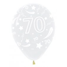 70 Crystal Clear (390) Sempertex Balloons 30cm Bag50