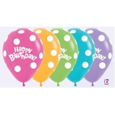 Polka Dot Bday Fash (012 031 038 050) Sempertex 30cm Bag50