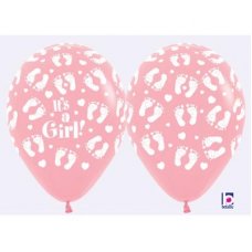 Its a Girl Footprints (Pastel) (109) 30cm Bag50