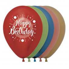 Happy Birthday Multicolour Reflex Asstd 2 Sided 30cm Bag50