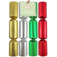 BonBons 8in Foil Red,Green,Gold,Silver Embos Stars Box 100