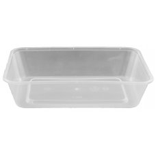 Rect. Disposable Food Container 500ml PP Clear Ctn 500