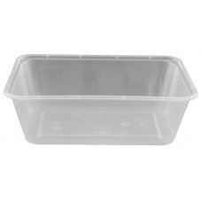 Rect. Disposable Food Container 750ml PP Clear Ctn 500