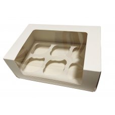 Cup Cake Box White 6up P1 8 Pack