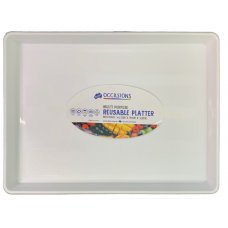 Platter Rectangle Slab Cake 46.5x34x3.8cm White Ctn24