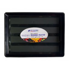 Platter Rectangle Slab Cake 46.5x34x3.8cm Black Ctn24